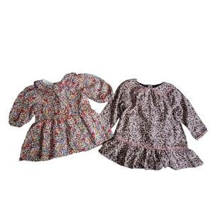 Sergent Major 9M Baby Girl 2-Pack Floral Button Back Dainty Long Sleeve Dresses